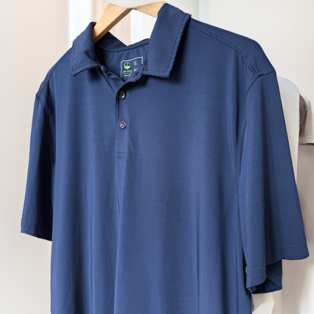 Code Green Golf Men's XL Blue Polo Shirt Short Sleeve Dri-Fit Activewear Casual